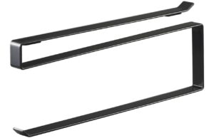 Čern&yacute; kovov&yacute; z&aacute;věsn&yacute; drž&aacute;k na roli kuchyňsk&yacute;ch utěrek Yamazaki Tower 26 cm