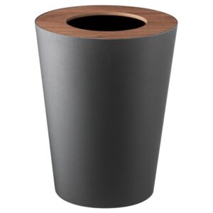 Čern&yacute; kulat&yacute; kovov&yacute; odpadkov&yacute; ko&scaron; Yamazaki Rin 10 l