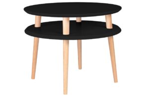 Čern&yacute; lakovan&yacute; konferenčn&iacute; stolek RAGABA UFO 57 cm