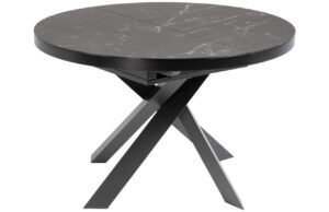 Čern&yacute; mramorov&yacute; rozkl&aacute;dac&iacute; j&iacute;deln&iacute; stůl Kave Home Vashti 120 - 160 cm