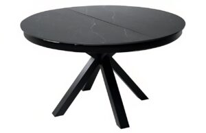 Čern&yacute; rozkl&aacute;dac&iacute; j&iacute;deln&iacute; stůl Somcasa Zuri 130/180 x 130 cm