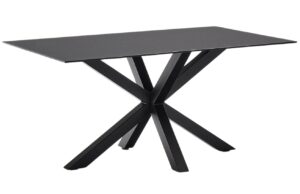 Čern&yacute; skleněn&yacute; j&iacute;deln&iacute; stůl Kave Home Argo 160 x 90 cm