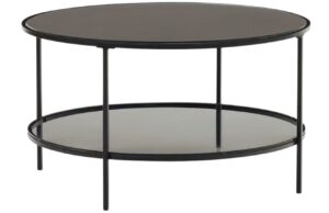 Čern&yacute; skleněn&yacute; konferenčn&iacute; stolek Kave Home Gilda 80 cm