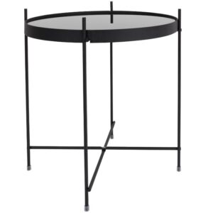 Čern&yacute; skleněn&yacute; odkl&aacute;dac&iacute; stolek ZUIVER CUPID 43 cm