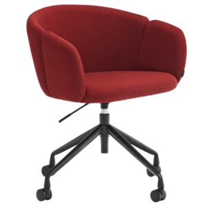 Červen&aacute; čalouněn&aacute; otočn&aacute; konferenčn&iacute; židle Teulat Add