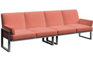 Červen&aacute; čtyřm&iacute;stn&aacute; zahradn&iacute; pohovka MESONICA Soledo s antracitovou podnož&iacute; 270 cm