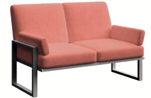 Červen&aacute; dvoum&iacute;stn&aacute; zahradn&iacute; pohovka MESONICA Soledo s antracitovou podnož&iacute; 140 cm