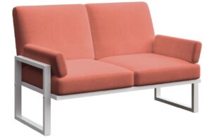 Červen&aacute; dvoum&iacute;stn&aacute; zahradn&iacute; pohovka MESONICA Soledo s b&iacute;lou podnož&iacute; 140 cm