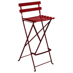 Červen&aacute; kovov&aacute; skl&aacute;dac&iacute; barov&aacute; židle Fermob Bistro