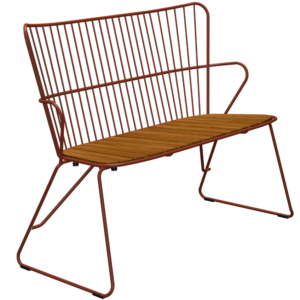 Červen&aacute; kovov&aacute; zahradn&iacute; lavice HOUE Paon