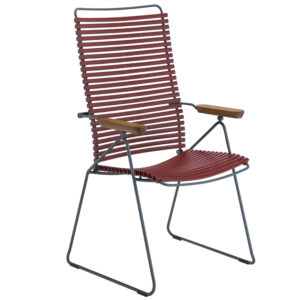 Červen&aacute; plastov&aacute; polohovac&iacute; zahradn&iacute; židle HOUE Click