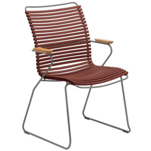 Červen&aacute; plastov&aacute; zahradn&iacute; židle HOUE Click II. s područkami