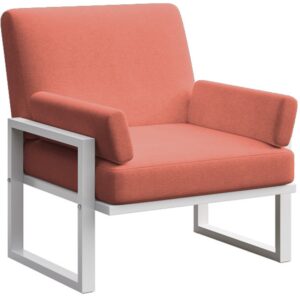 Červen&aacute; zahradn&iacute; křeslo MESONICA Soledo s b&iacute;lou podnož&iacute;