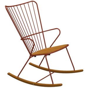 Červen&eacute; kovov&eacute; zahradn&iacute; houpac&iacute; křeslo HOUE Paon