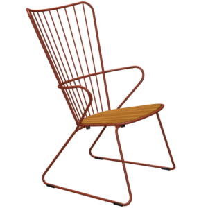 Červen&eacute; kovov&eacute; zahradn&iacute; lounge křeslo HOUE Paon