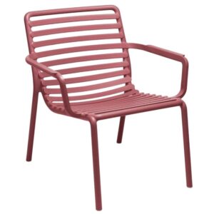 Červen&eacute; plastov&eacute; zahradn&iacute; křeslo Nardi Doga Relax