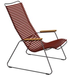 Červen&eacute; plastov&eacute; zahradn&iacute; lounge křeslo HOUE Click