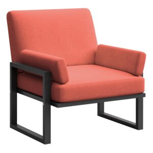 Červen&eacute; zahradn&iacute; křeslo MESONICA Soledo s antracitovou podnož&iacute;