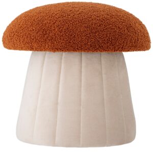 Červeno-b&eacute;žov&yacute; čalouněn&yacute; puf Bloomingville Bertil 37 cm