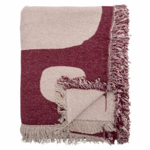 Červeno-růžov&yacute; pl&eacute;d Bloomingville Olica 160 x 130 cm