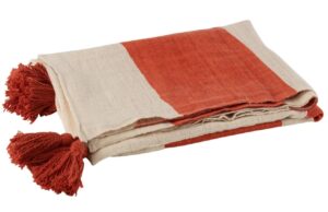 Červen&yacute; bavlněn&yacute; pl&eacute;d J-line Groovy 135 x 185 cm