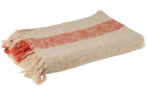 Červen&yacute; bavlněn&yacute; pl&eacute;d J-line Ochois 142 x 210 cm