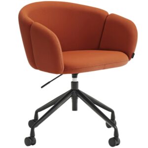 Cihlově červen&aacute; čalouněn&aacute; otočn&aacute; konferenčn&iacute; židle Teulat Add