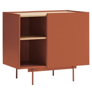 Cihlově červen&aacute; dubov&aacute; komoda Teulat Otto 90 x 45 cm