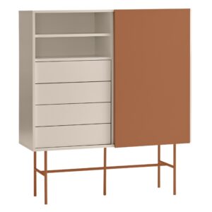 Cihlově červen&aacute; lakovan&aacute; komoda Teulat Nube 120 x 45 cm