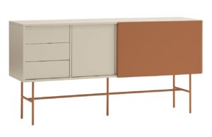 Cihlově červen&aacute; lakovan&aacute; komoda Teulat Nube 180 x 45 cm