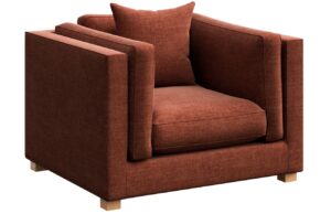 Cihlově červen&eacute; čalouněn&eacute; křeslo Ame Yens Pomo