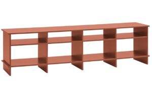 Cihlově červen&yacute; lakovan&yacute; TV stolek Teulat Inari 180 x 40 cm