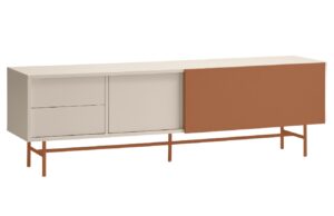 Cihlově červen&yacute; lakovan&yacute; TV stolek Teulat Nube 180 x 40 cm