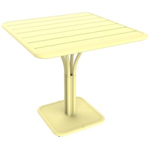 Citronově žlut&yacute; kovov&yacute; stůl Fermob Luxembourg Pedestal 80 x 80 cm