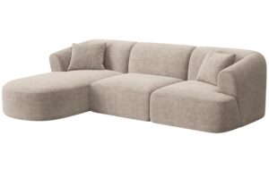 Cosmopolitan Design B&eacute;žov&aacute; man&scaron;estrov&aacute; rohov&aacute; pohovka Campi 256 cm