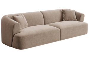 Cosmopolitan Design B&eacute;žov&aacute; sametov&aacute; čtyřm&iacute;stn&aacute; pohovka Campi 255 cm