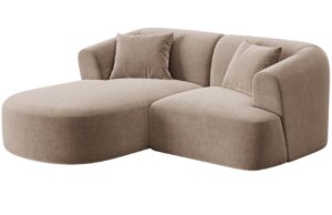 Cosmopolitan Design B&eacute;žov&aacute; sametov&aacute; rohov&aacute; pohovka Campi 180 cm