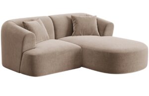 Cosmopolitan Design B&eacute;žov&aacute; sametov&aacute; rohov&aacute; pohovka Campi 180 cm