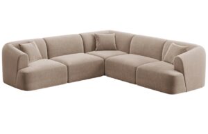 Cosmopolitan Design B&eacute;žov&aacute; sametov&aacute; rohov&aacute; pohovka Campi 255 cm