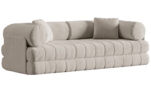 Cosmopolitan Design B&eacute;žov&aacute; sametov&aacute; rozkl&aacute;dac&iacute; pohovka Kemi 206 cm