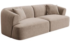 Cosmopolitan Design B&eacute;žov&aacute; sametov&aacute; trojm&iacute;stn&aacute; pohovka Campi 220 cm