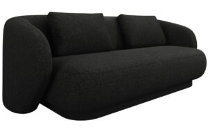 Cosmopolitan Design Čern&aacute; čalouněn&aacute; dvoum&iacute;stn&aacute; pohovka Camden 169 cm