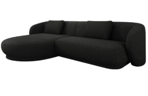 Cosmopolitan Design Čern&aacute; čalouněn&aacute; rohov&aacute; pohovka Camden 289 cm