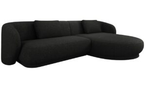 Cosmopolitan Design Čern&aacute; čalouněn&aacute; rohov&aacute; pohovka Camden 289 cm