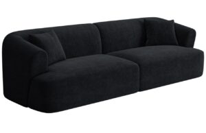 Cosmopolitan Design Čern&aacute; man&scaron;estrov&aacute; čtyřm&iacute;stn&aacute; pohovka Campi 255 cm