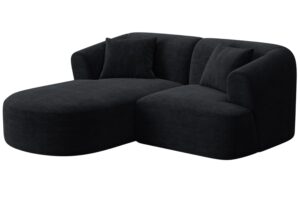 Cosmopolitan Design Čern&aacute; man&scaron;estrov&aacute; rohov&aacute; pohovka Campi 180 cm