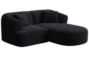 Cosmopolitan Design Čern&aacute; man&scaron;estrov&aacute; rohov&aacute; pohovka Campi 180 cm