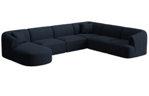 Cosmopolitan Design Kr&aacute;lovsky modr&aacute; čalouněn&aacute; rohov&aacute; pohovka Campi 330 cm