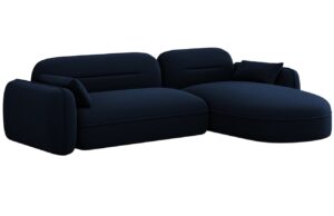 Cosmopolitan Design Kr&aacute;lovsky modr&aacute; sametov&aacute; rohov&aacute; pohovka Sydney 275 cm