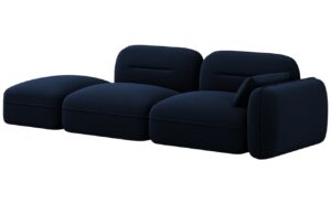 Cosmopolitan Design Kr&aacute;lovsky modr&aacute; sametov&aacute; trojm&iacute;stn&aacute; pohovka Sydney 295 cm